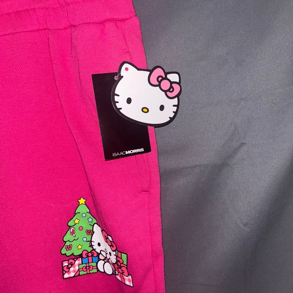 Hello Kitty Christmas Holiday Sweatpants Women's XXL Fuchsia Joggers Pants - Picture 5 of 7